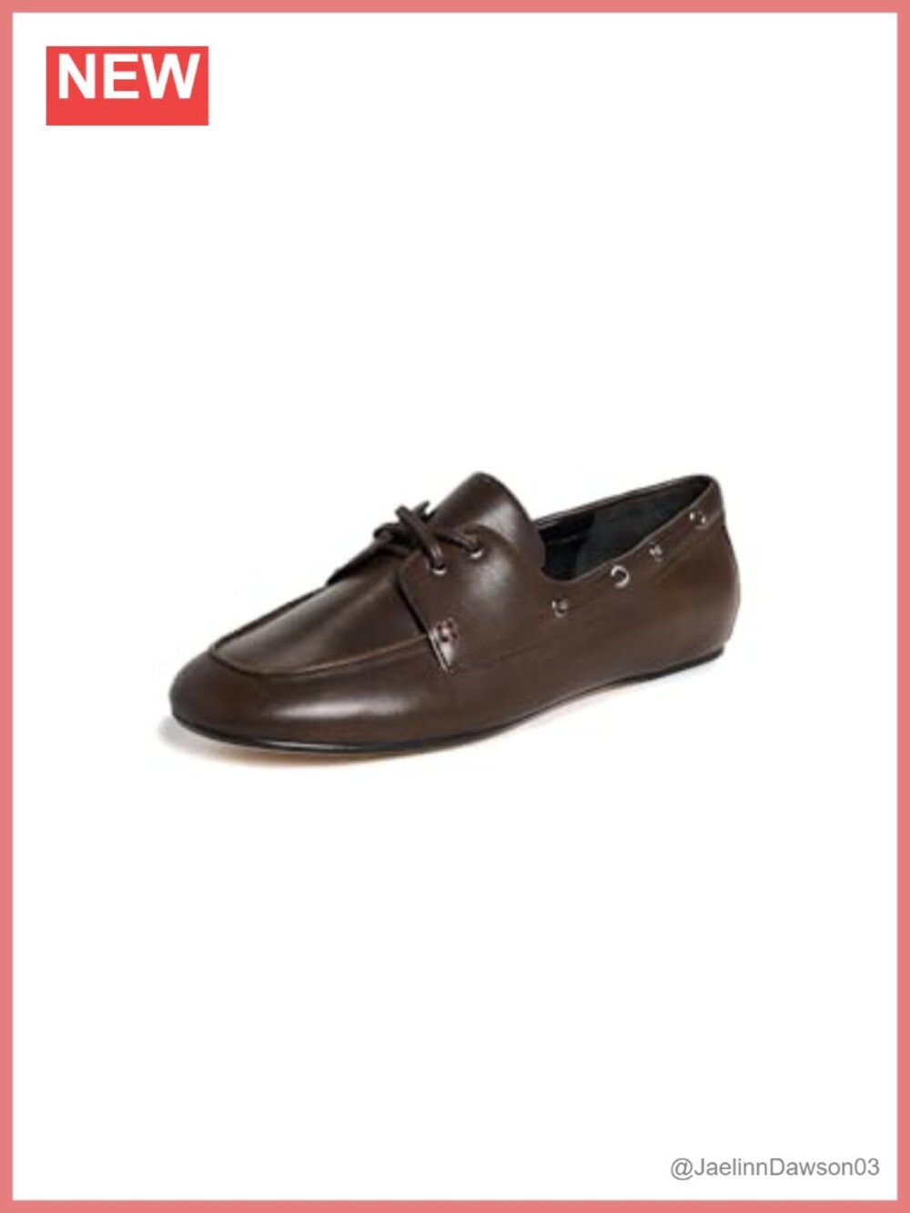 Leather Women's Marin Boat Shoes Lace-Up Flat Round Toe